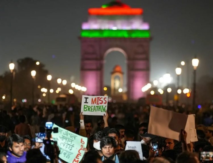 Delhi pollution protest