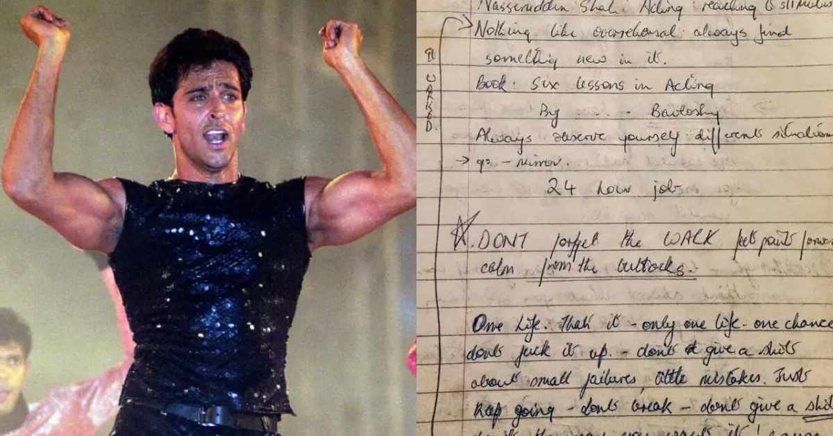 Hrithik roshan actor shares reflective note