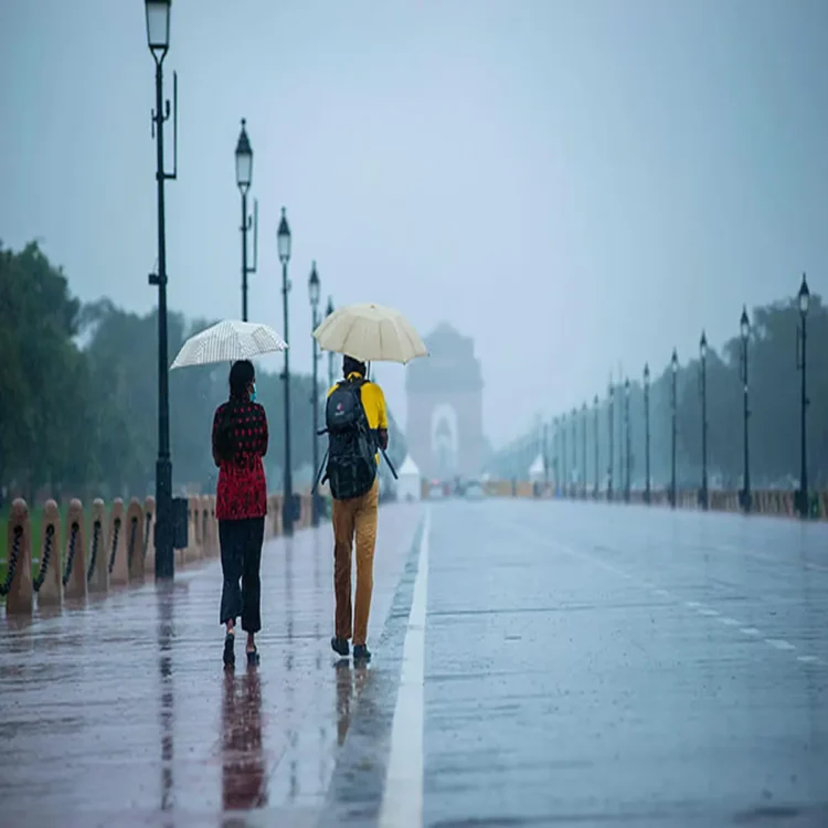 Delhi light rain cooler temperatures week