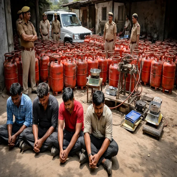 Delhi police lpg gas raid