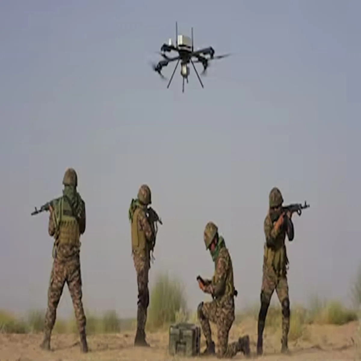 Drone security forces intensify search after