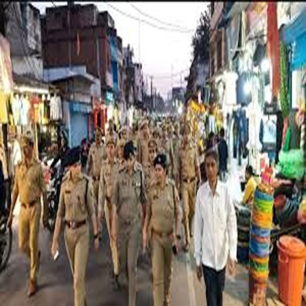 Holi police conduct security march sitapur