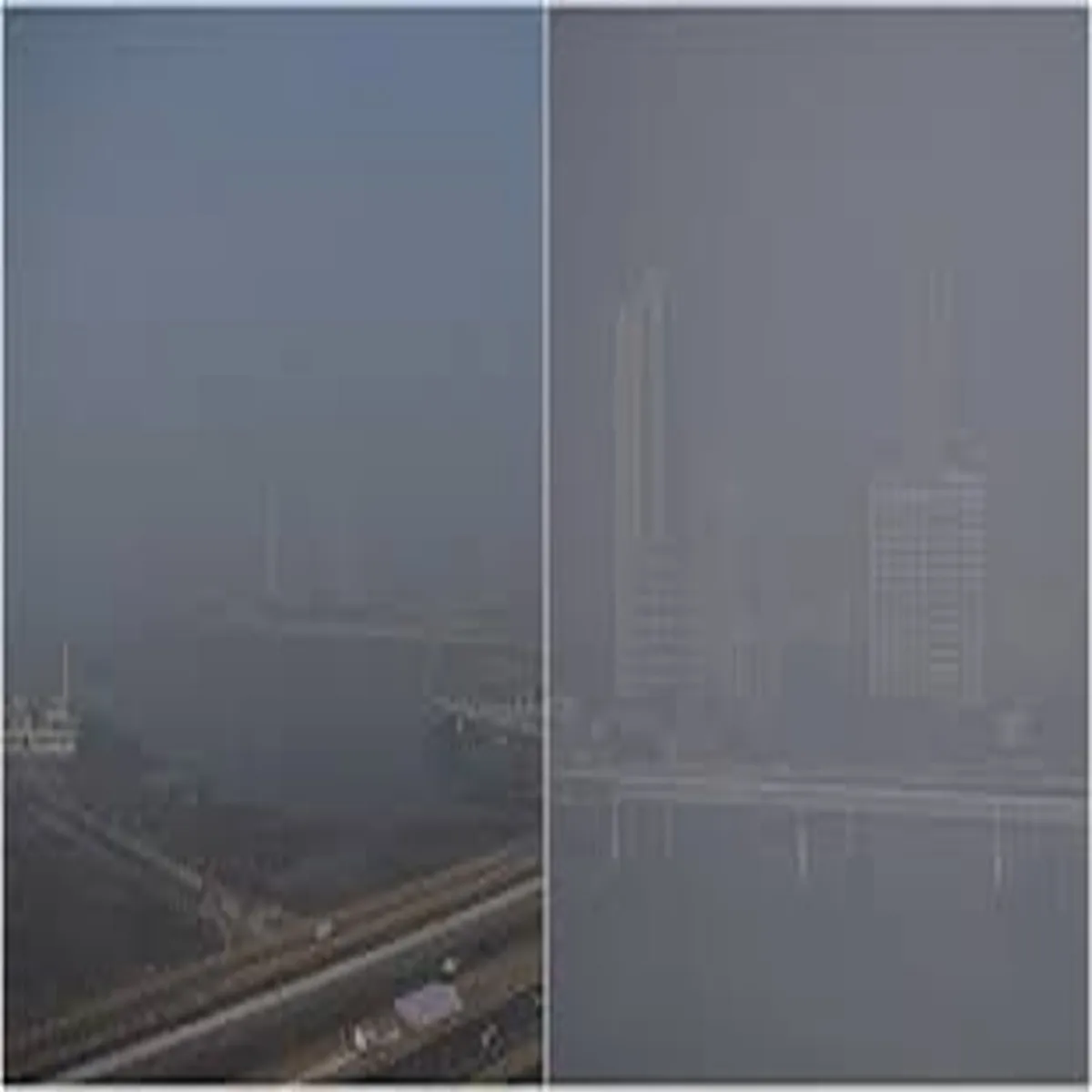 Airpollution thick smog covers mumbai air