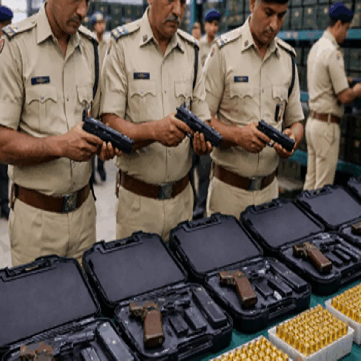 Security police detain three firearms bihar