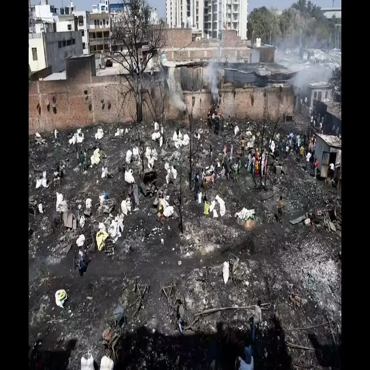 Fireincident blaze reported delhi slum tent