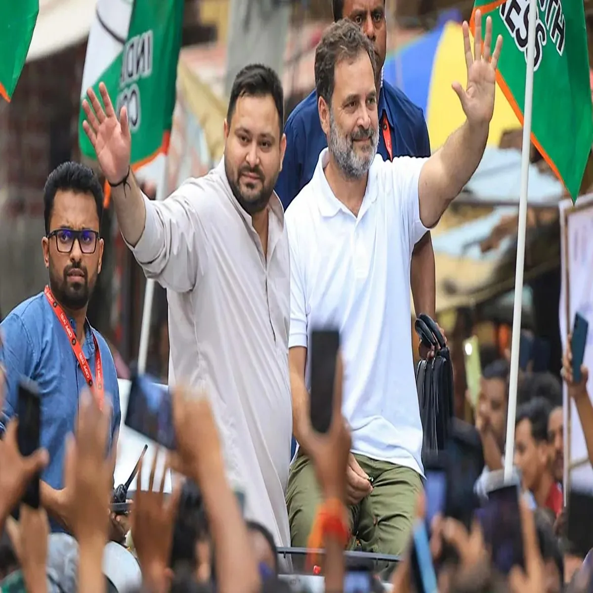 Electioncampaign tejashwi yadav rahul gandhi rally