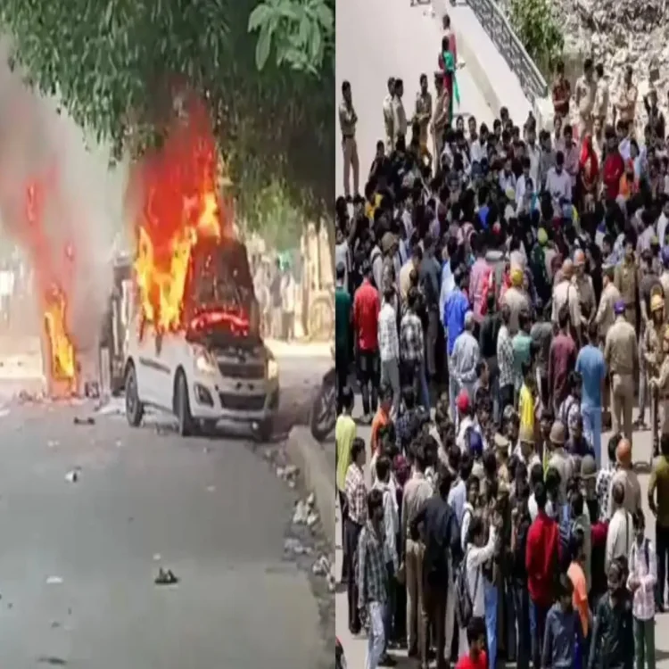 Noida worker protests violence traffic