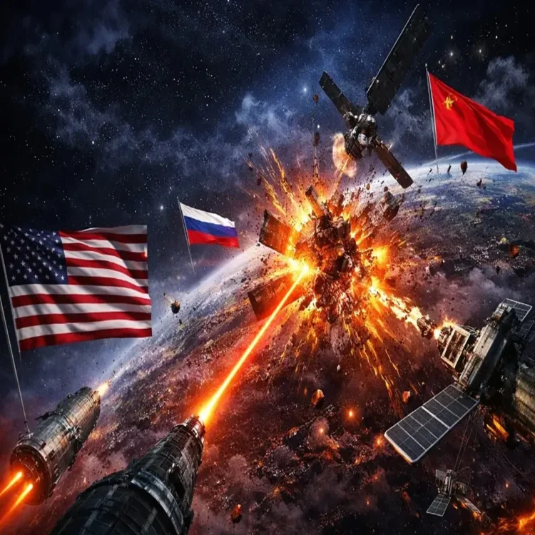 Space military rivalry warning
