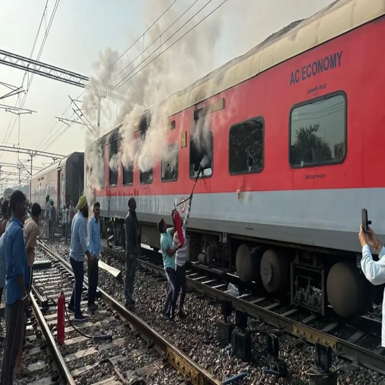 Railway fire sasaram coach blaze