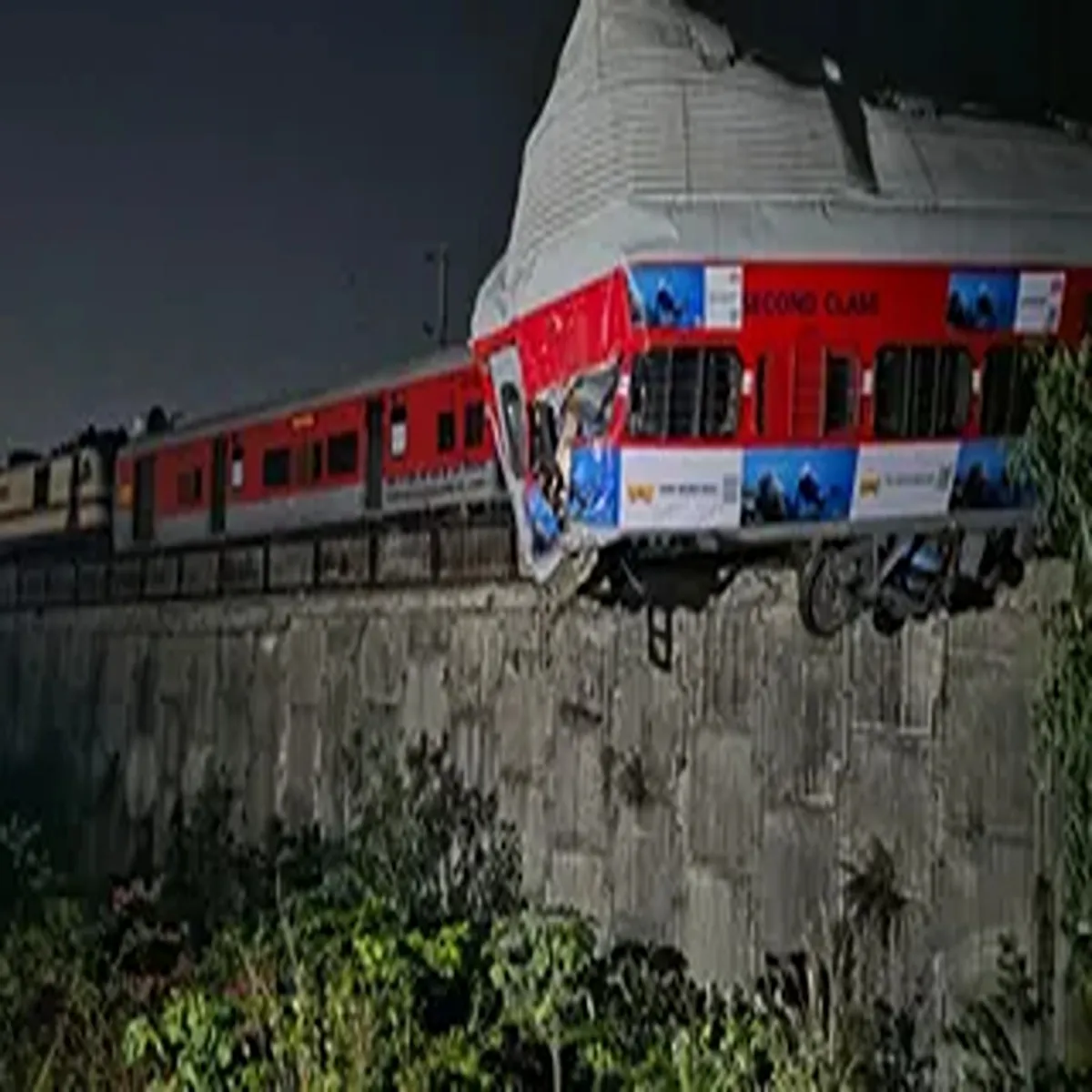 Railways ujjaini express coaches damaged during