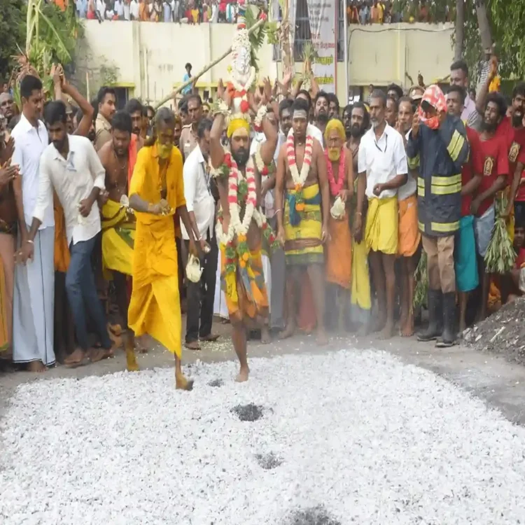 Vaikasi visakam fire walking festival tamil nadu