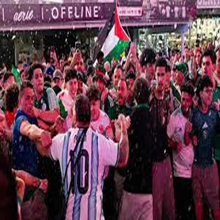 Argentina algeria fans clash times square world cup
