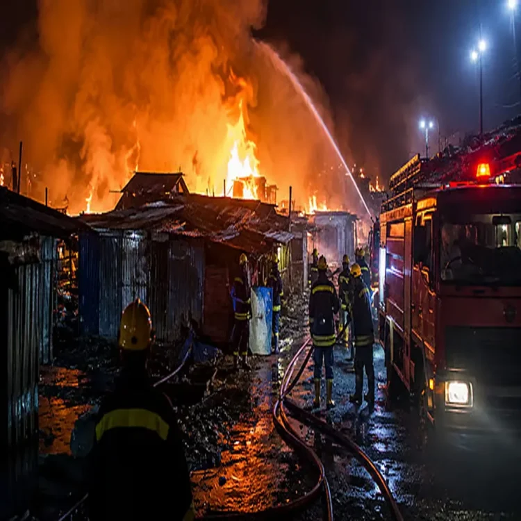 Delhi labourers shelter fire udyog bhawan
