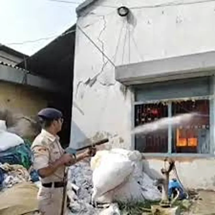 Industrial fire muzaffarpur factory blaze damage
