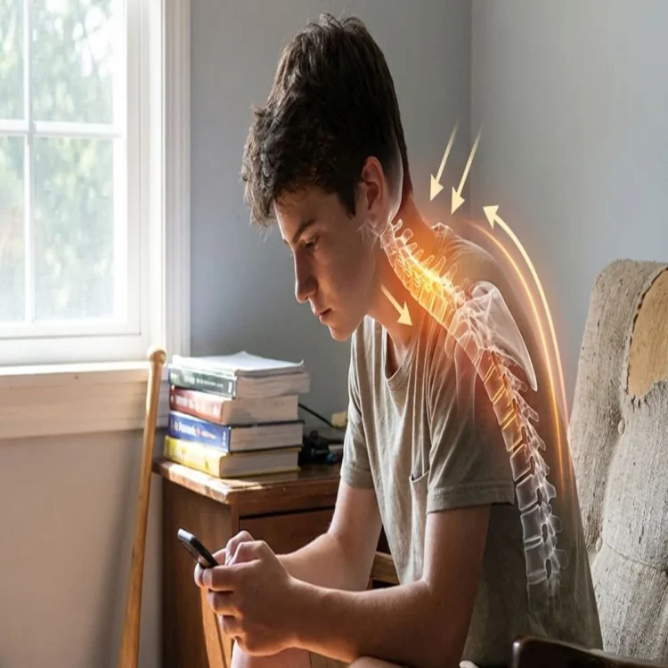 Teen screen habits spine risk