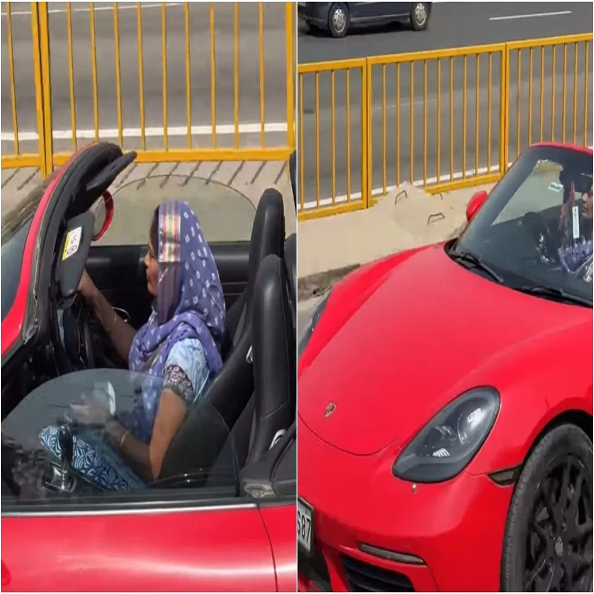 Luxurycars traditional attire behind porsche wheel