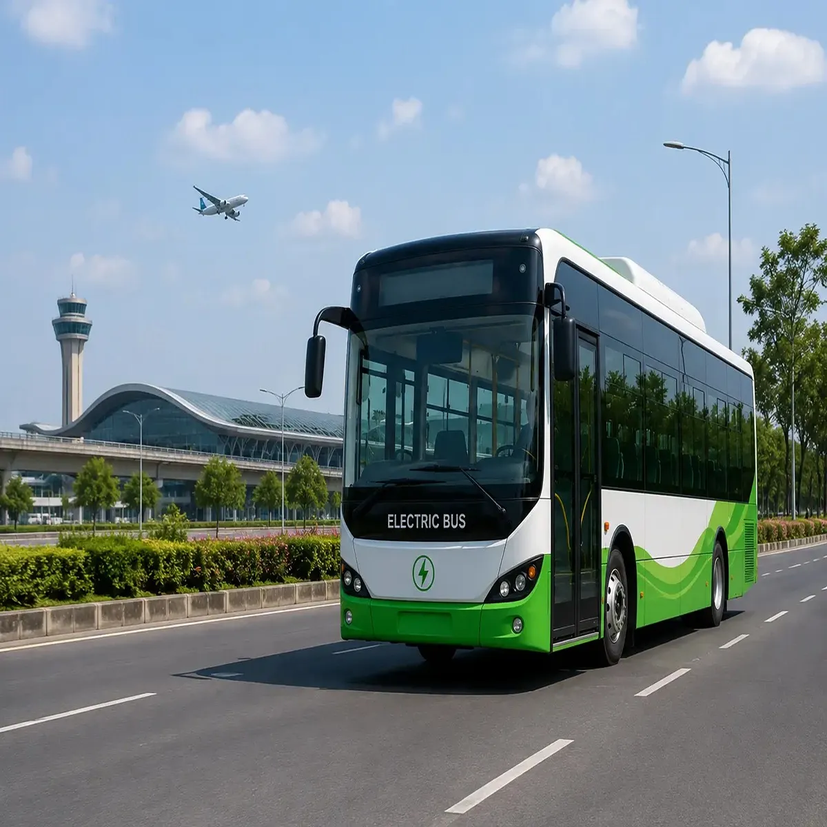 Transport electric bus network set strengthen