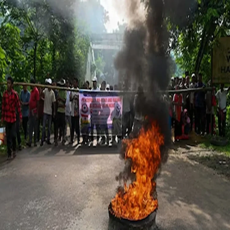 Tripura rehabilitation blockade protest