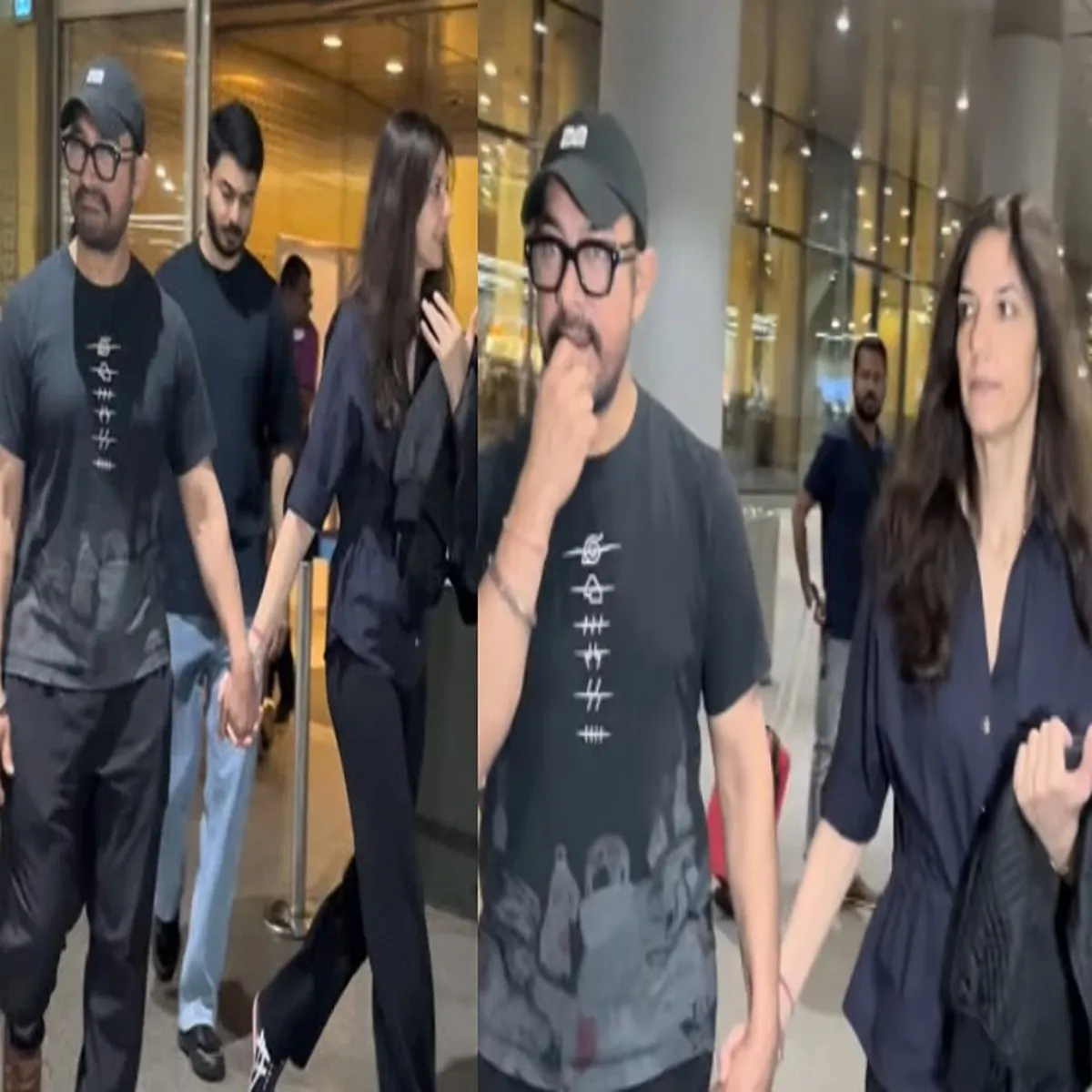 Aamirkhan airport appearance draws attention newlywed