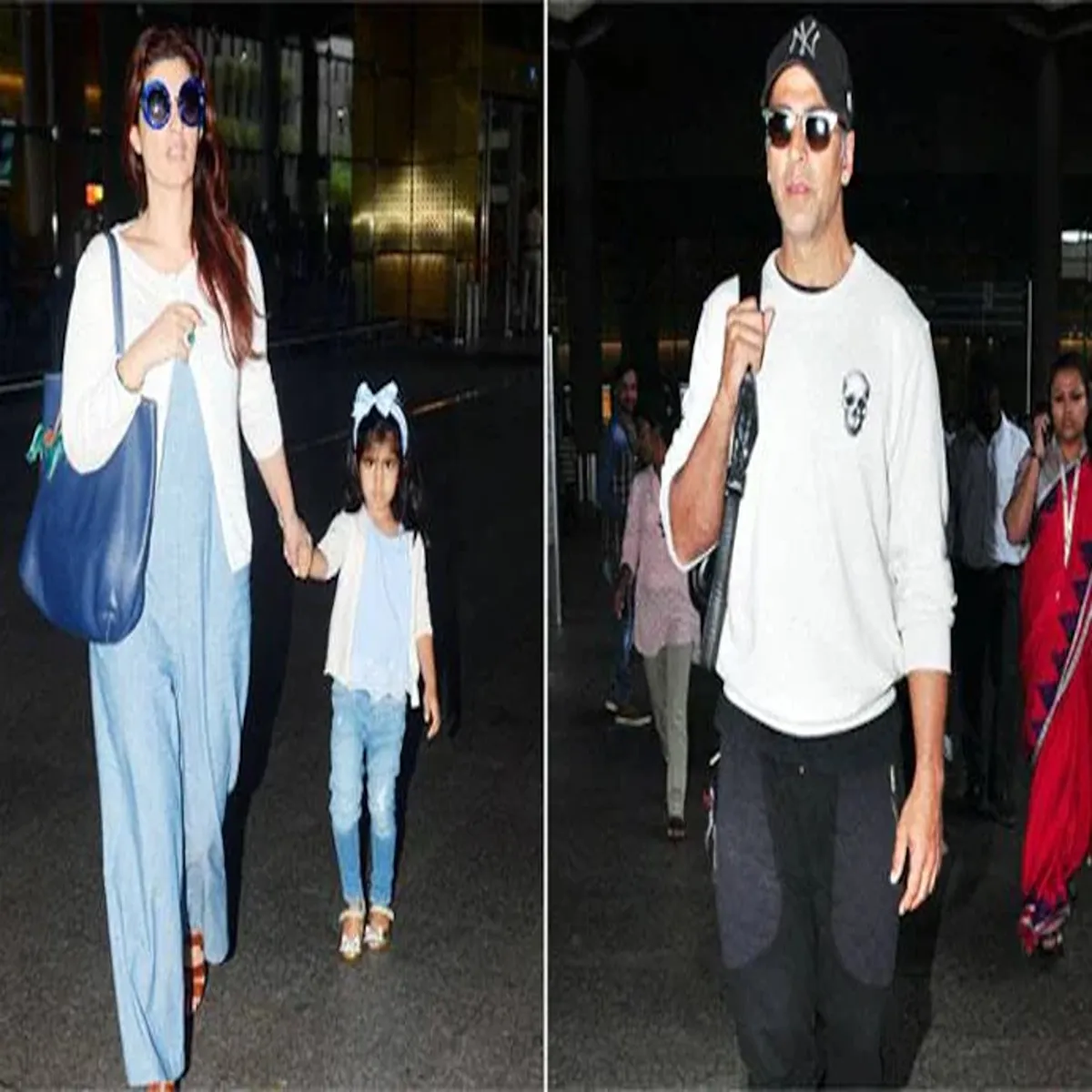 Celebrityfamily akshay kumar twinkle khanna return