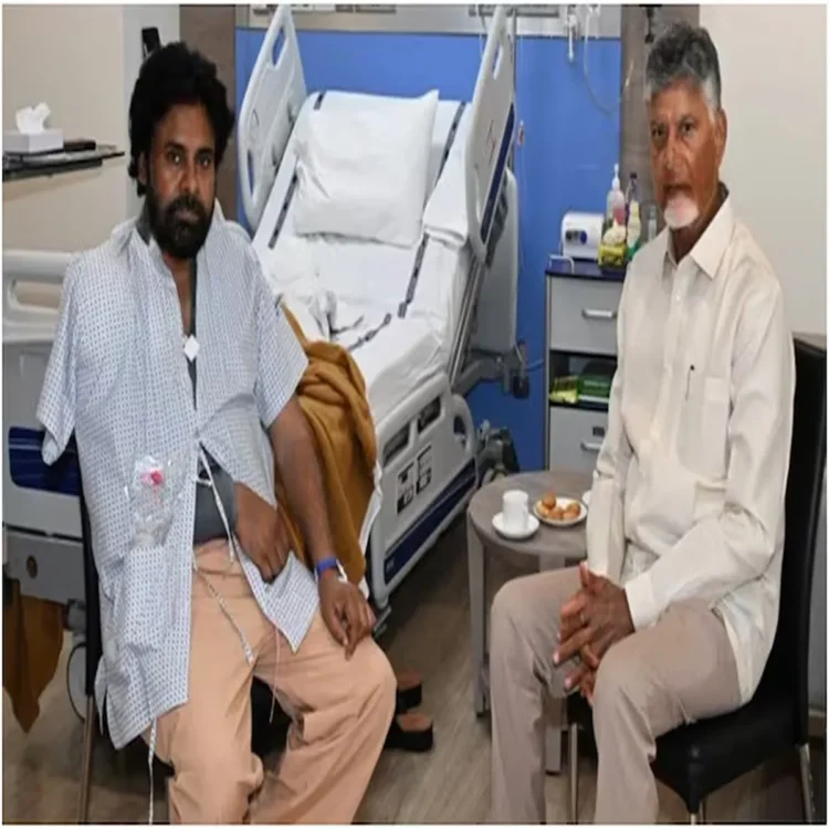 Chandrababu naidu visits pawan kalyan