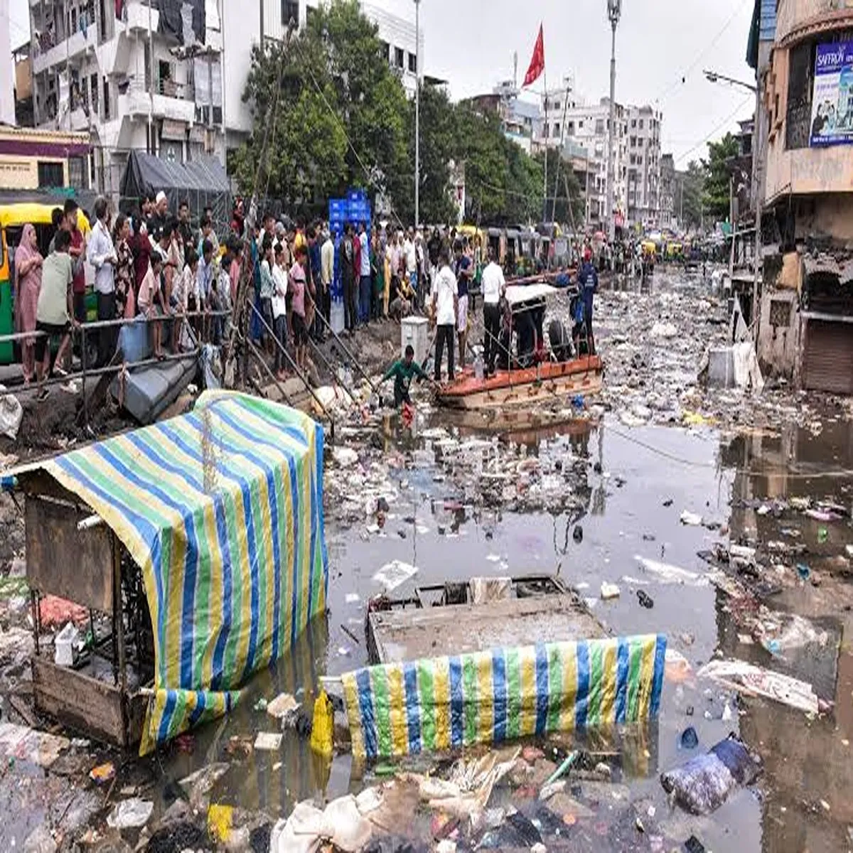 Gujarat flood aftermath political protests legal