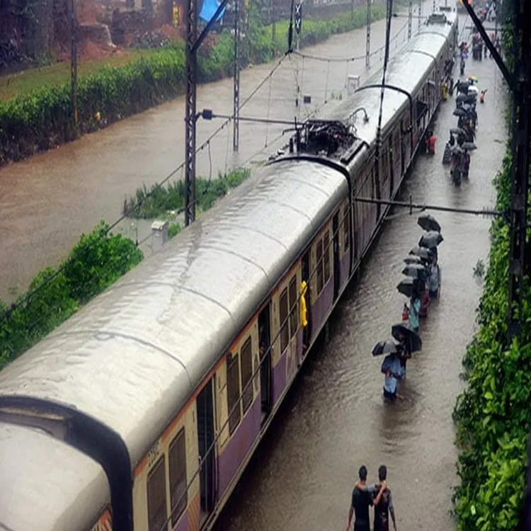 Mumbai rains western line train delays waterlogging