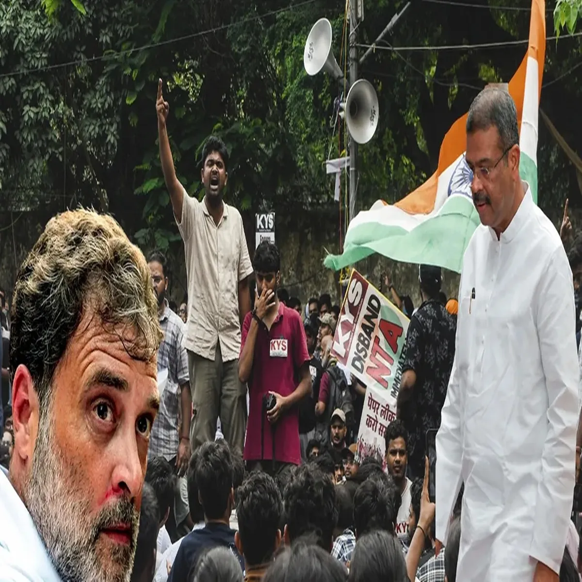 Neet protest congress intensifies attack dharmendra