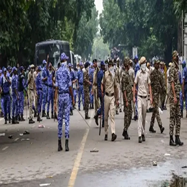 Protest security delhi demonstrations tight vigil