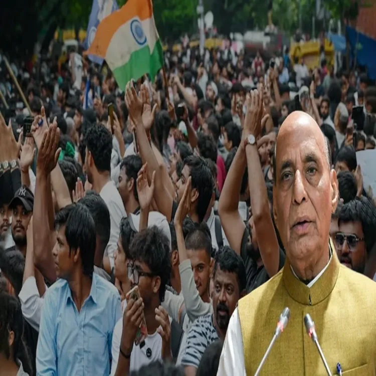 Rajnath singh urges parliament debate over protests