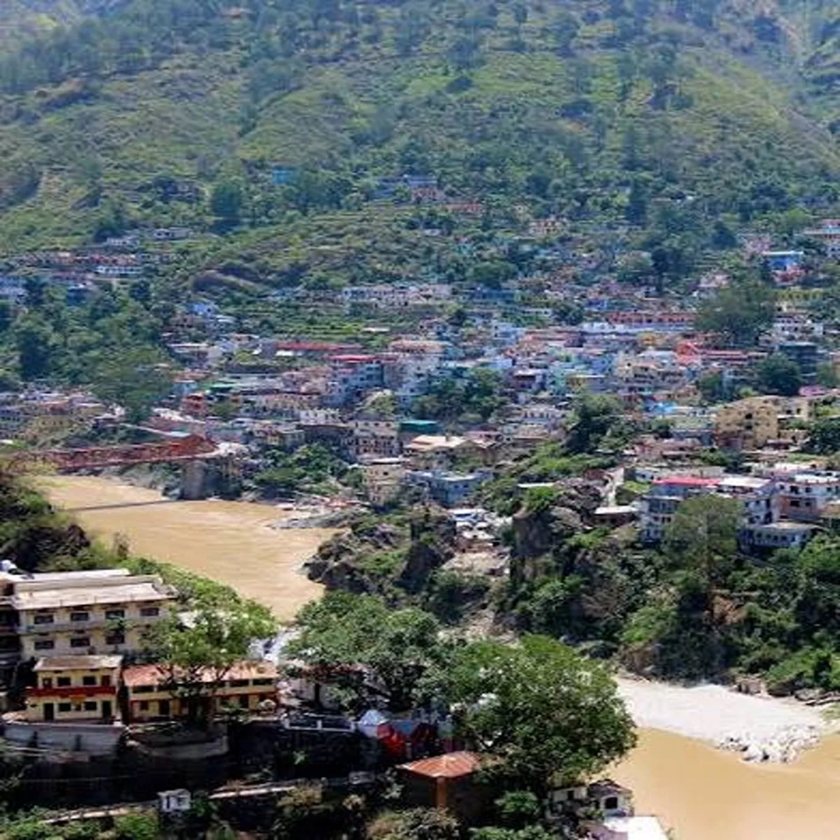 Rudraprayag alaknanda river swells submerges namami