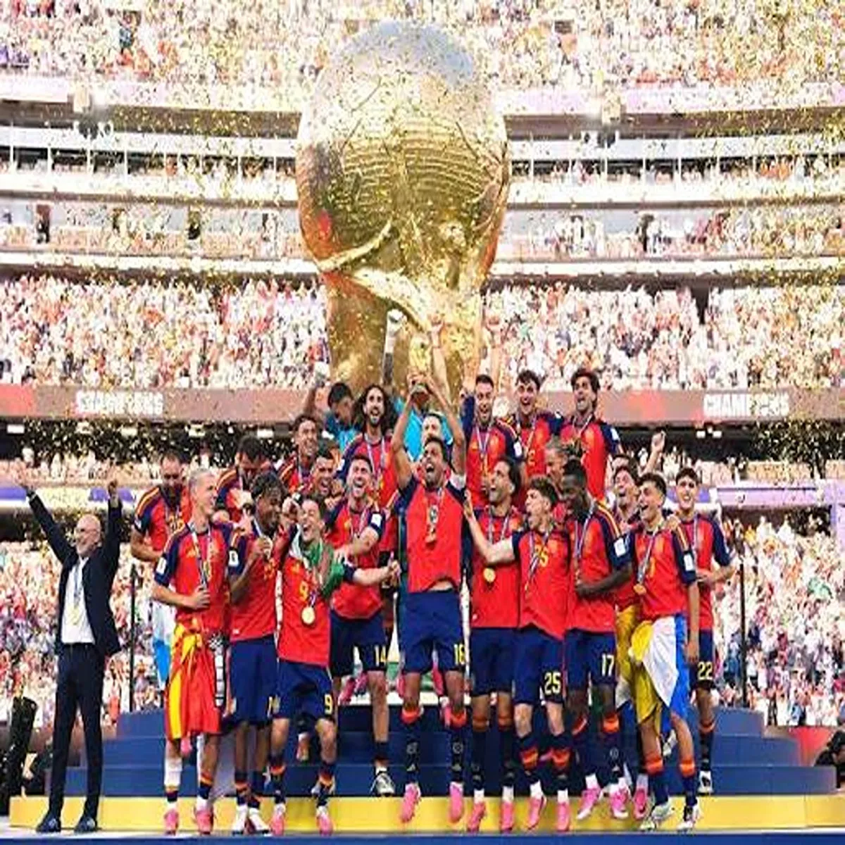 Worldcup spain celebrate historic fifa world
