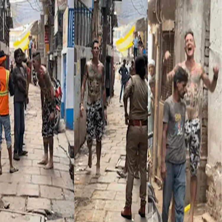 Varanasi foreign tourist rampage police detention