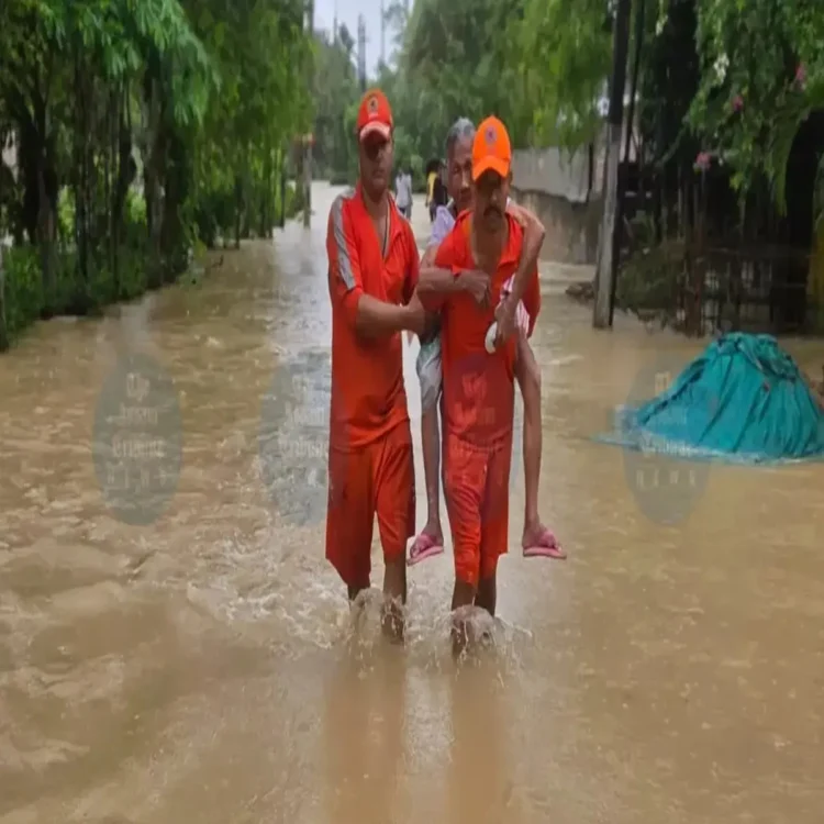 Assam flood rescue villagers save residents