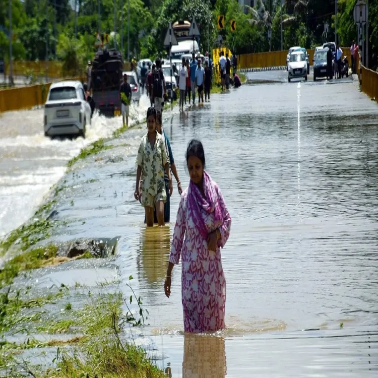 Heavy rain worsens assam floods