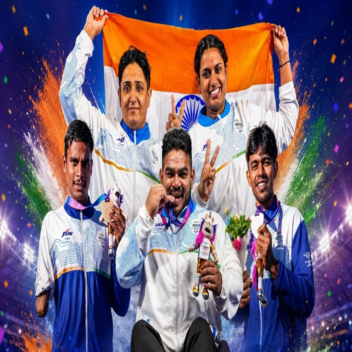 Sports india celebrates medal commonwealth games