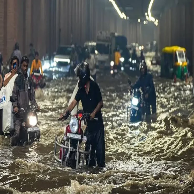 India weather heavy rain delhi waterlogging